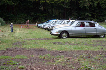 Zu Besuch bei den Kettensäge-Kunstwerken im Wald, unterwegs mit automobilen Kunstwerken